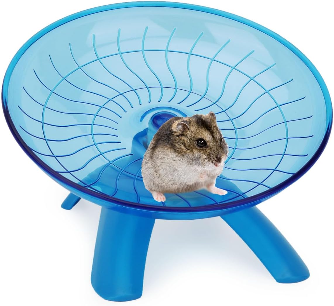 Hamster Wheel Flying Saucer Silent Exercise Wheel Running Wheel for Hamsters, Gerbils, Mice and Other Small Pets, Silent Hamster Running Wheel(Blue)