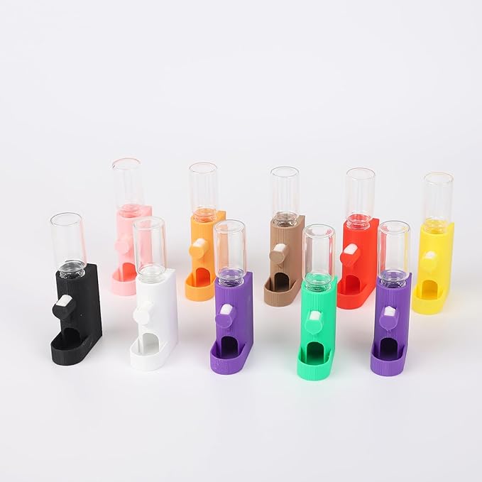 Small Animal Water Feeder, Magnetic Hanging Feeder & Hidden Cave - Accessories for Jumping Spiders, Wolf Spiders, Mantises, Arboreal Animals & Other Small Creatures - 5ML Capacity (Orange)