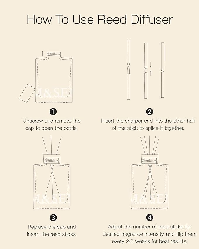 M&SENSE Sandalwood & Vanilla Reed Diffuser Set