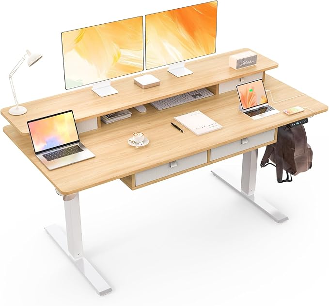 Electric Standing Desk, 63 * 30 Inches Adjustable Height