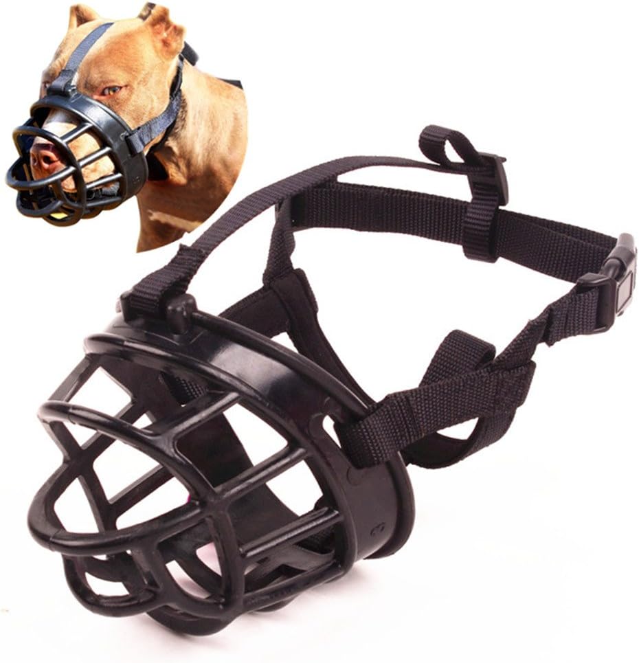 Basket Dog Muzzles-Soft Adjustable Breathable Mask Anti Biting Chewing Barking Training Dog Muzzle for Small Medium Large Dogs (Black 3)