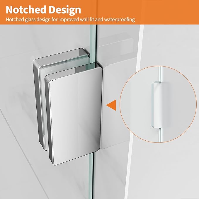 Shower Glass Panel, 28.5" W x 78.75" H Fixed Shower Screen Panel