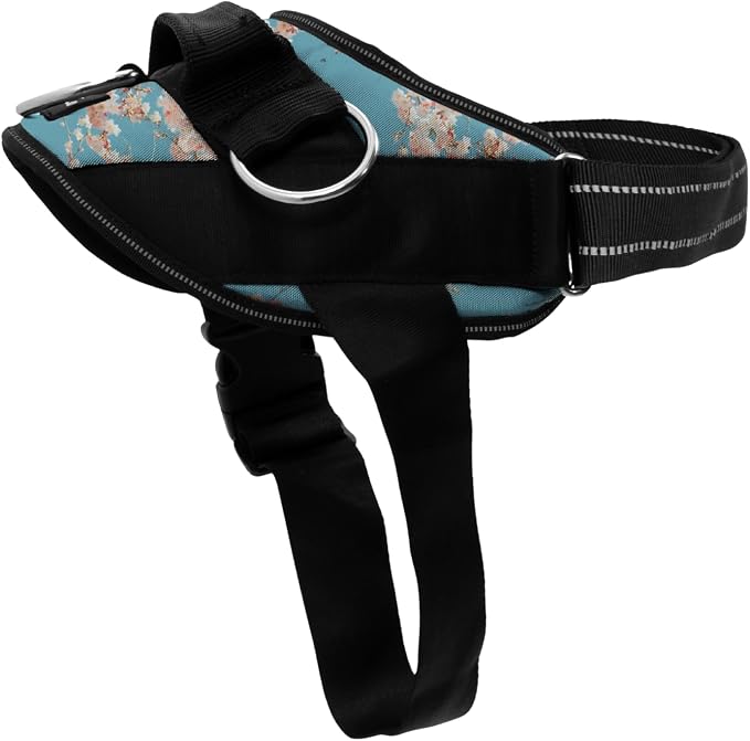 ShawnCo Essential Dog Harness, No-Pull Pet Vest (Freckle's Garden,M) | 3 Leash Clips, Easy On, No-Choke, Reflective, Adjustable Fit, Padded Comfort, Control Handle, For Small, Medium & Large Dogs