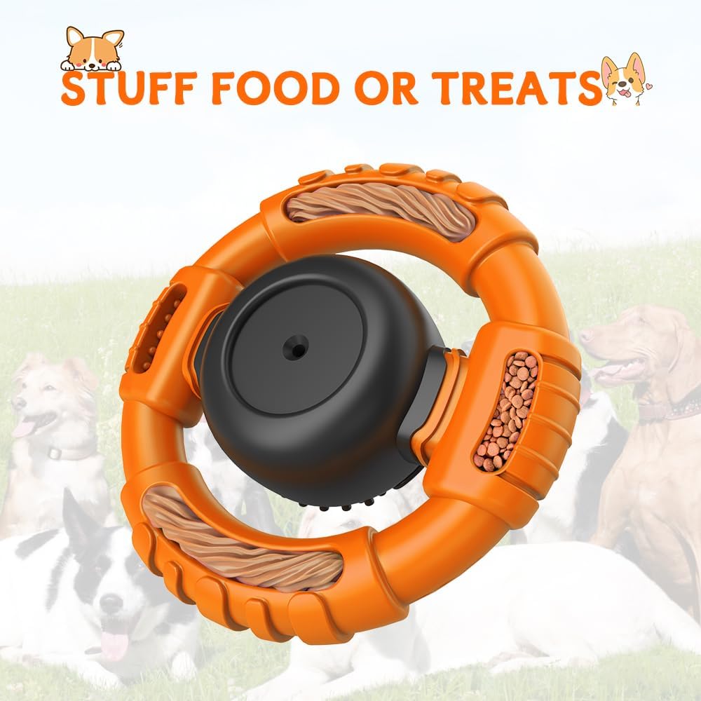 Dog Toys for Aggressive Chewers Large Medium Small Breed Indestructible Durable Tough Squeaky Dog Chew Toys to Keep Them Busy Nylon Rubber Interactive Dog Toys