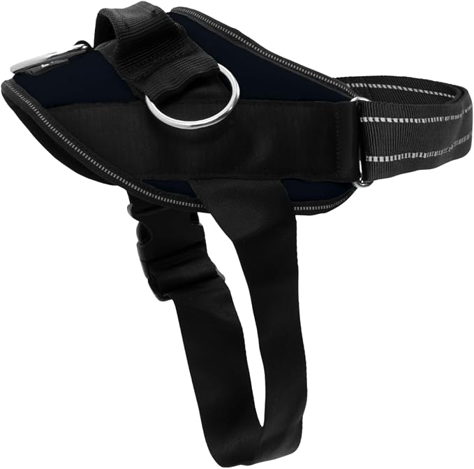 ShawnCo Essential Dog Harness, No-Pull Pet Vest (Midnight,M) | 3 Leash Clips, Easy On, No-Choke, Reflective, Adjustable Fit, Padded Comfort, Control Handle, For Small, Medium & Large Dogs