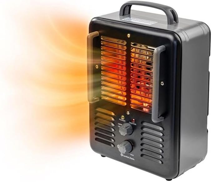 Comfort Zone Electric Portable Milkhouse Style Utility Space Heater