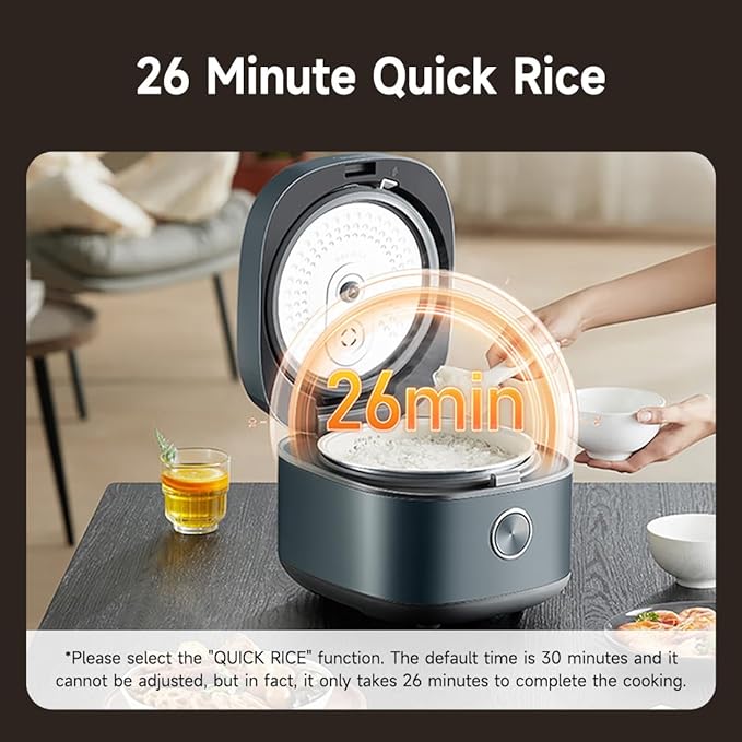 Midea 8 Cups Uncooked Rice Cooker, Non-stick Ceramic Rice Cooker