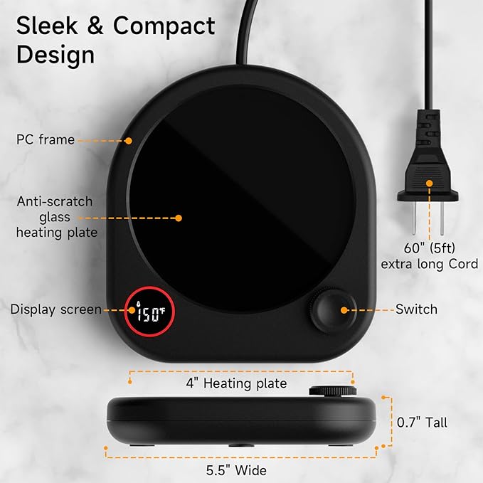 Coffee Mug Warmer for Desk, Electric Cup Heater for Tea Milk Beverages