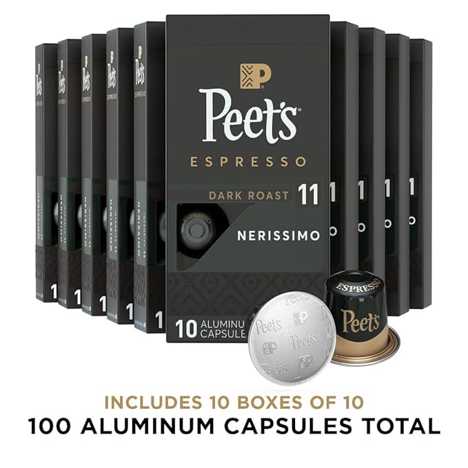Peet's Coffee, Dark Roast Espresso Capsules, Compatible