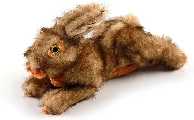 ALL FOR PAWS Squeaky Dog Toys, Dog Stuffed Animal Toys, Plush Toy for Small Medium Large Dogs, Puppy Chew Toy with Squeaker, Brown Rabbit-S