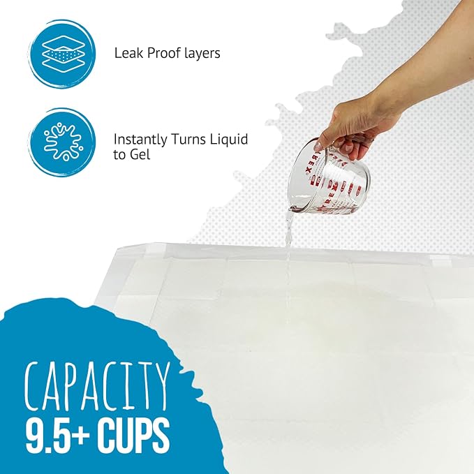 Bulldogology Puppy Pee Pads XXL with Adhesive Sticky Tape - Extra Large Dog Training Wee Pads (30x30) 6 Layers with Extra Quick Dry Bullsorbent Polymer Tech (30-Count, White)