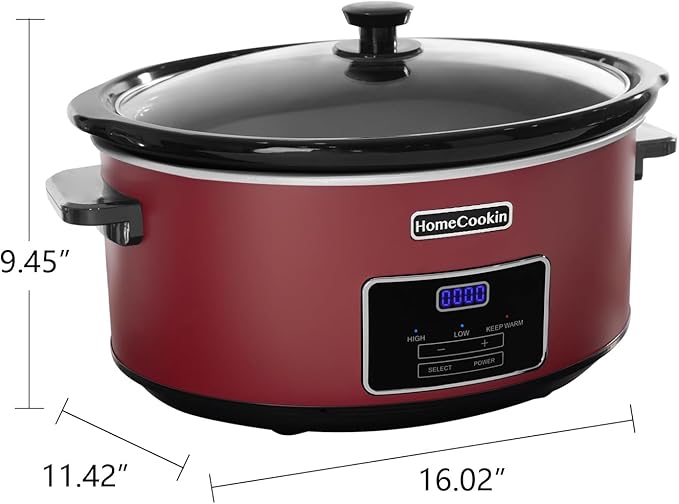 HOMECOOKIN 7 Quart Programmable Slow Cooker, Kitchen Appliances, Perfect