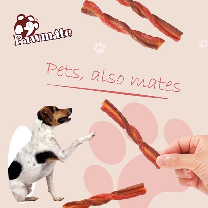 Triple Flavored Dog Treats Chicken, Duck & Beef Twists, Healthy Low Fat Dog Jerky Chews, High Protein Training Treats Snacks for Small Medium Large Breed, 10.6 oz