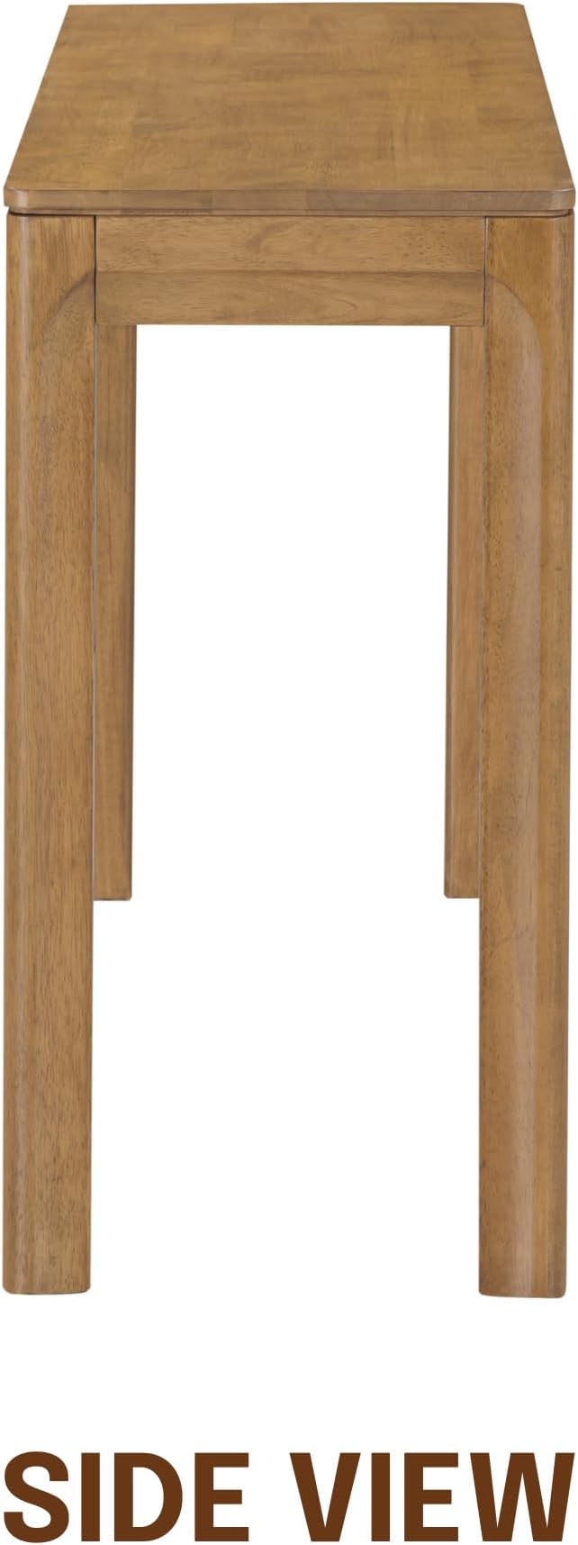 NTC Flow 47-Inch Console Table, Modern Solid Wood Entryway Table with Hidden Drawer, Waterproof & Heat Resistant, Narrow Table for Hallway, Living Room & Foyer, Teak Look