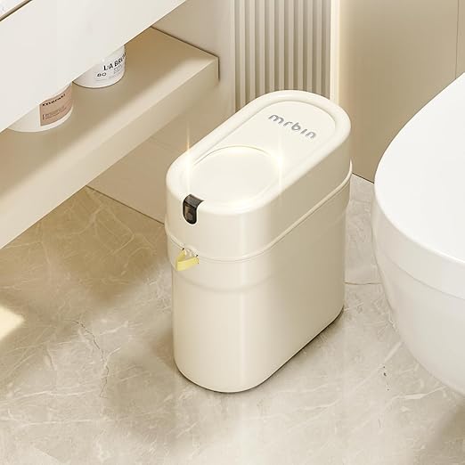 MRBIN Slim Pull Out Automatic Bagging Bathroom Trash Can, 10L/2.6gal Touchless