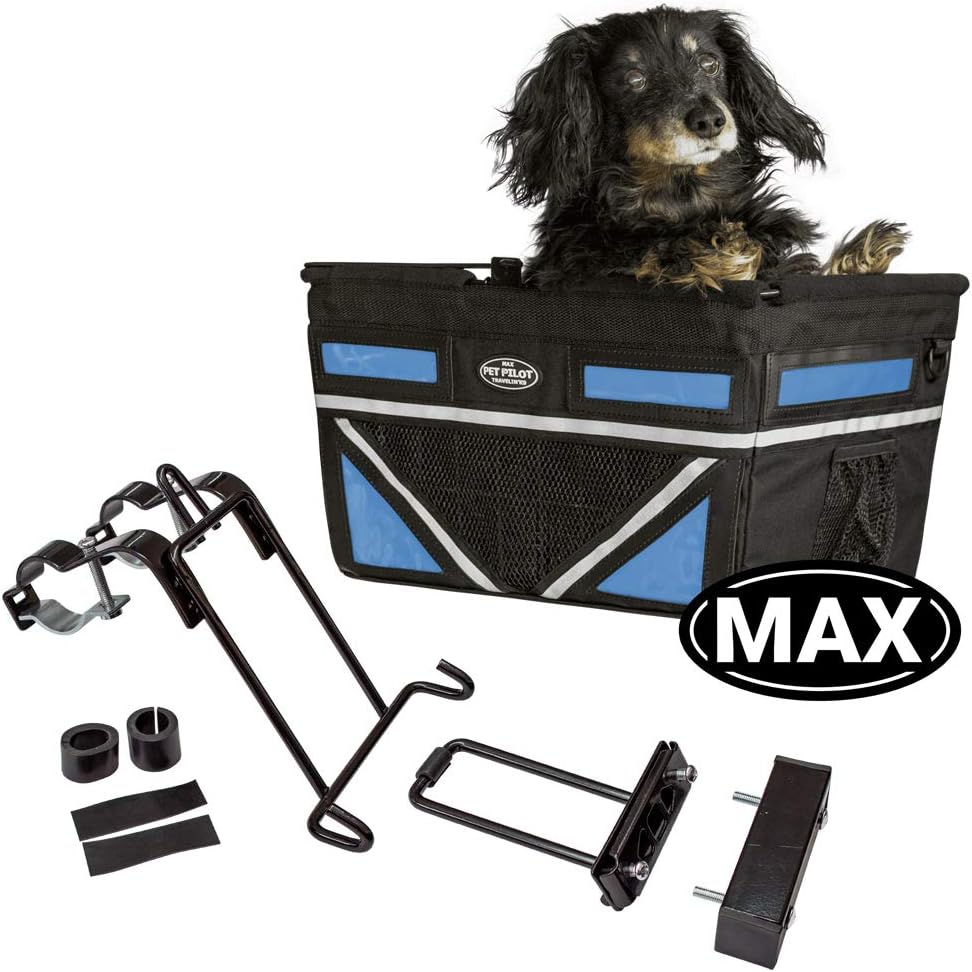 TRAVELIN K9 Pet-Pilot MAX Dog Bicycle Basket Carrier | 8 Color Options for Your Bike (Blue)