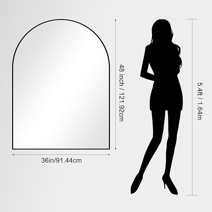 CIRCUMI Arched Wall Mirror, Metal Frame, Large Size
