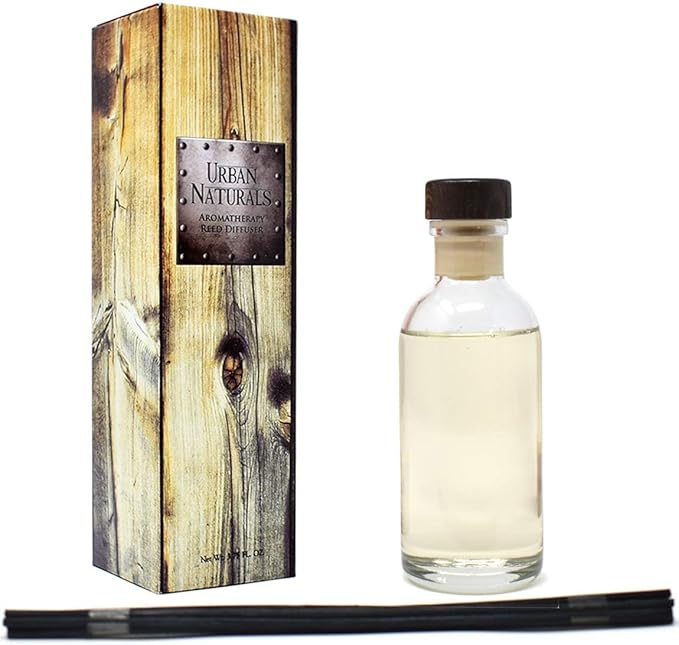 Urban Naturals Black Teakwood Reed Diffuser Scent Sticks Gift Set | Mahogany &
