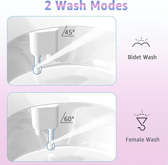 Toilet Bidet Attachment for Toilet, No-Electric Fresh Cold Water