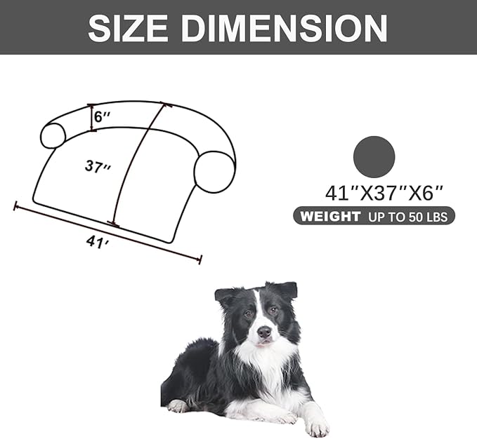 Calming Dogs/Cats Bed Mats, Dog Pad Washable Removable Couch Cover, Plush Long Fur Mat for Pets, Waterproof Lining, Perfect for Small, Medium and Large Dogs and Cats (Dark Gray, 41"x37")