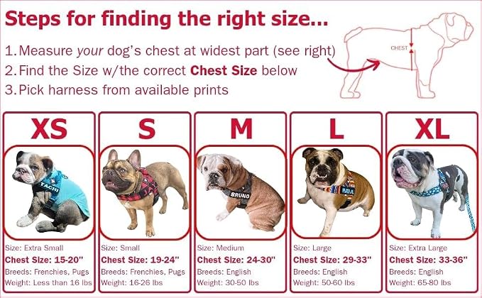 Adjustable Dog Harness– No Pull, No Choke – for English Bulldogs, French Bulldogs, Pugs & Broad-Chested Breeds – Easy, Safe Walks (Watermelon, Medium)