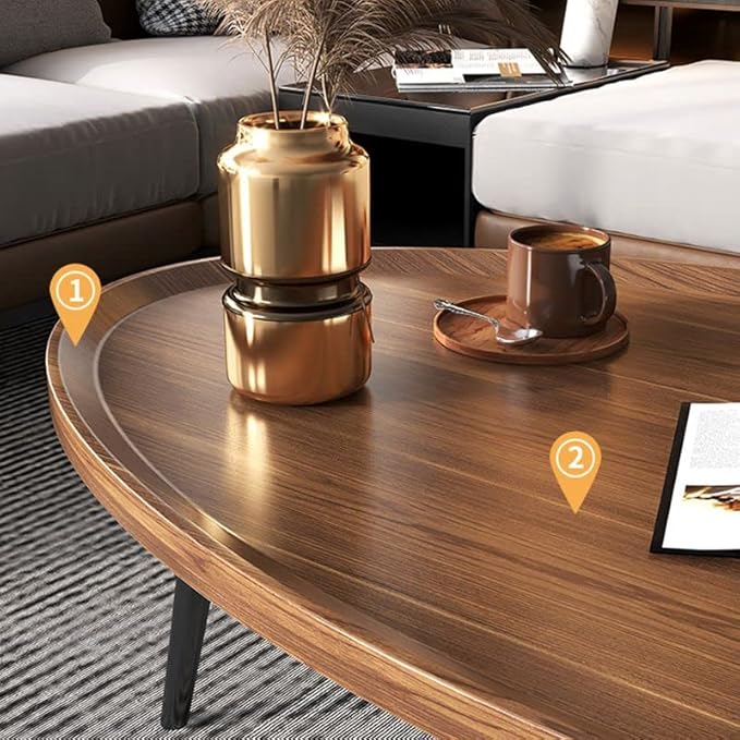 CraftThink Coffee Table, Modern Small Coffee Table with 3 Legs, Wooden Cocktail Table Farmhouse Retro Accent Center Table Side End Table for Living Room Easy Assembly, Brown 15" H x 31.5" L x 21.5" W