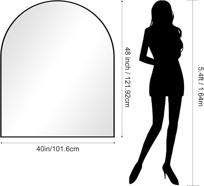 CIRCUMI Arched Wall Mirror, Metal Frame, Large Size