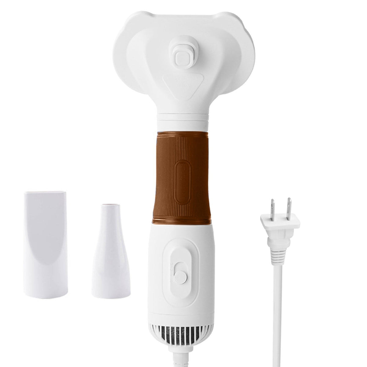Pet Hair Dryer With Slicker Brush Low Noise 600W 3 Temperature Adjustable 3 In 1 Grooming Dog Blow Dryer For Cats Coffee