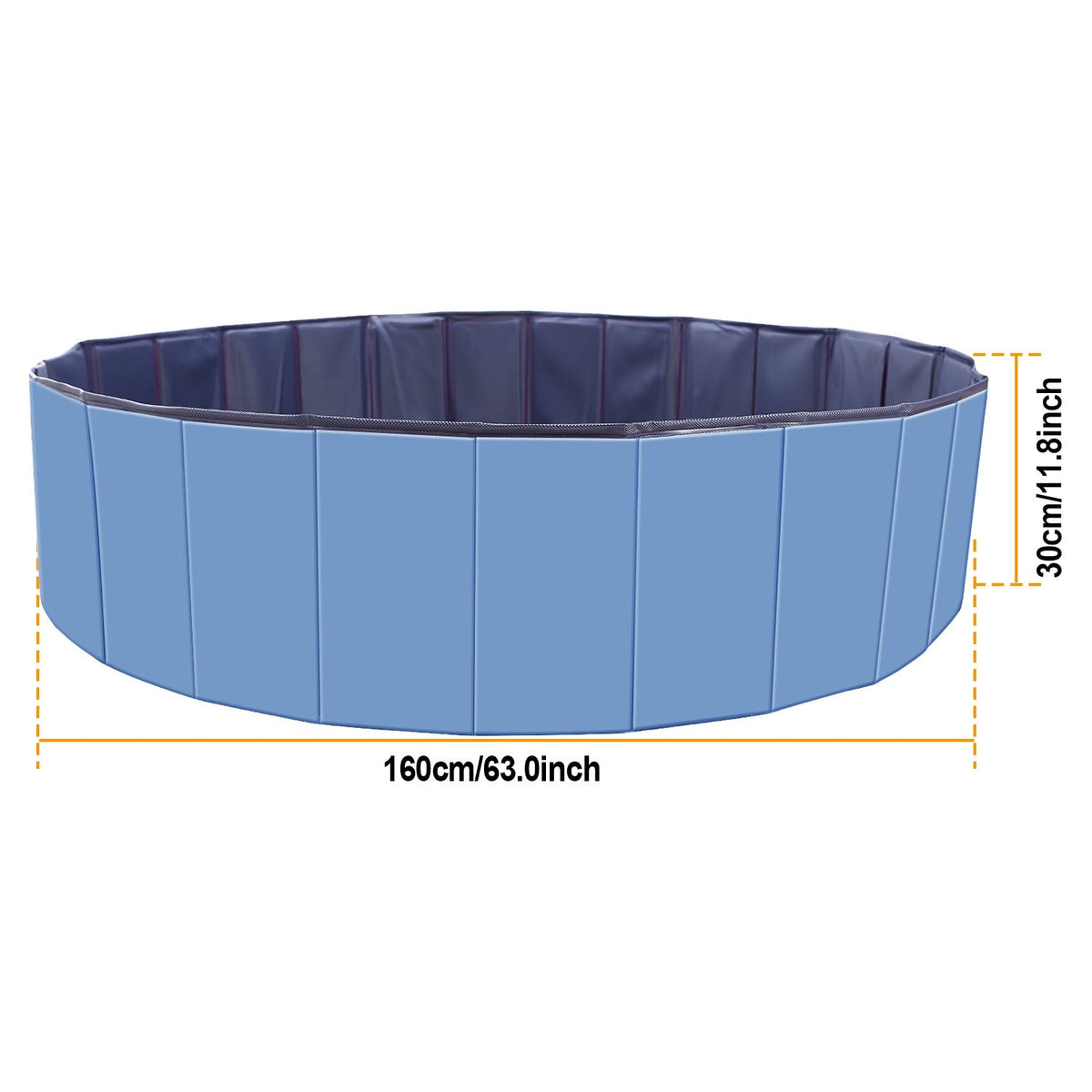 1Pc 160 X 160 X 30cm-63.0 X 63.0 X 11.8inch Foldable Pet Swimming Pool PVC  Dog Swim Pool Bathing Tub Playmat Pools