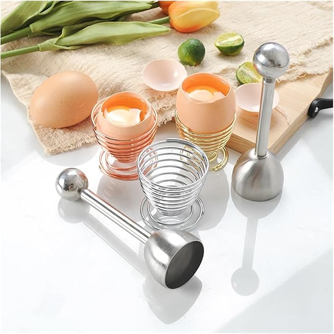 Stainless Steel Egg Topper, Eggshell Cutter Cracker Opener Remover, Multipurpose Egg Cup Kitchen Gadget(Gold)