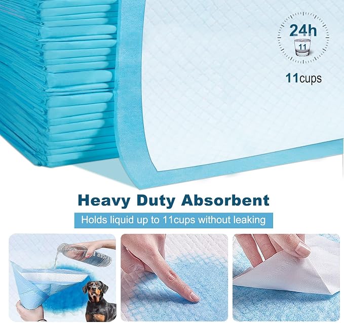 Boscute Enormous Size 54"x37" Pee Pads for Large Dogs, Heavy Absorbent Quick Dry Disposable Puppy Pee Pads, Thicken Strong Leak-Proof Backing Disposable Dog Pads (150 Counts)