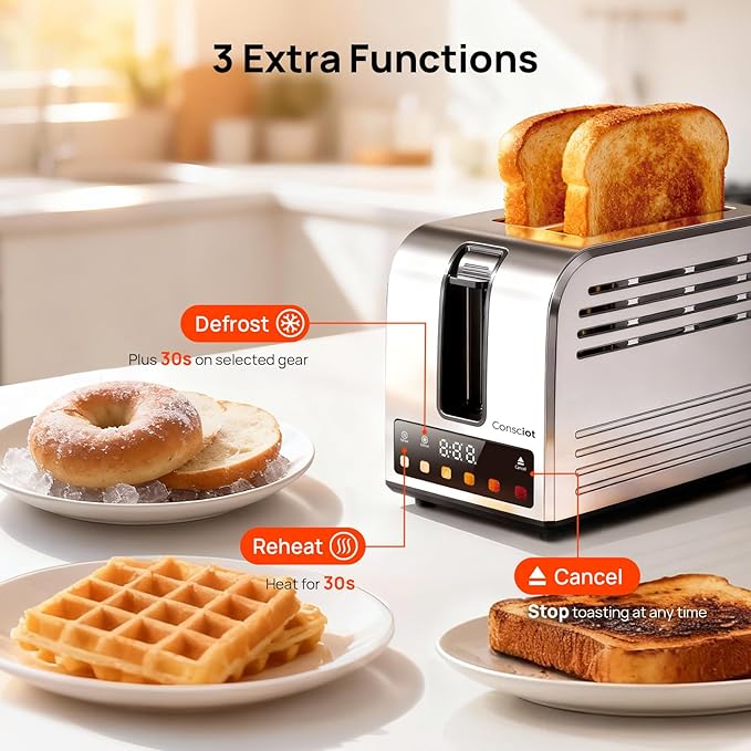 Toaster 2 Slice, Consciot Smart Touch Screen Toasters