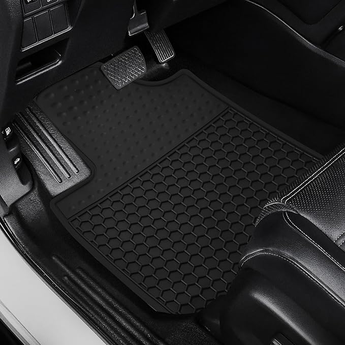 Car Floor Mats Custom Fit for Infiniti QX60 2022-2025(2nd Row Bucket Seats) Black Rubber Auto Liner Mats All Weather Protection Odorless