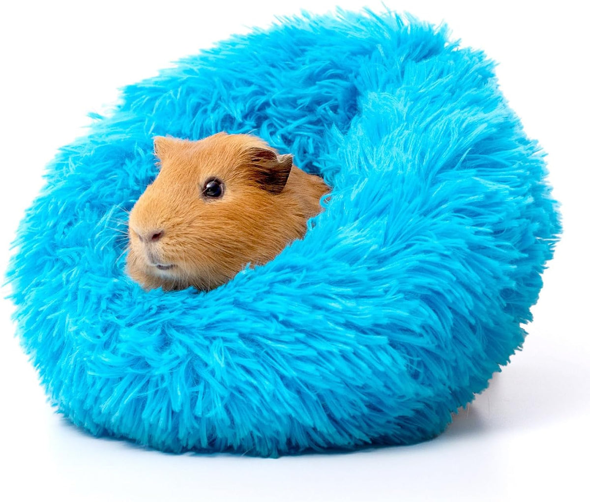 Paw Inspired Furr-O Burrowing Pet Bed with Zip-On Spandex and Fleece Bottoms for Guinea Pigs and Other Small Animals, Cozy Carrier, Hideout Enrichment Toy, Cage Accessories (Blue)