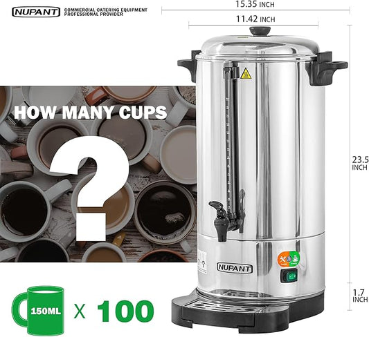 Commercial Coffee Urn 100 Cup/15L Coffee Dispenser