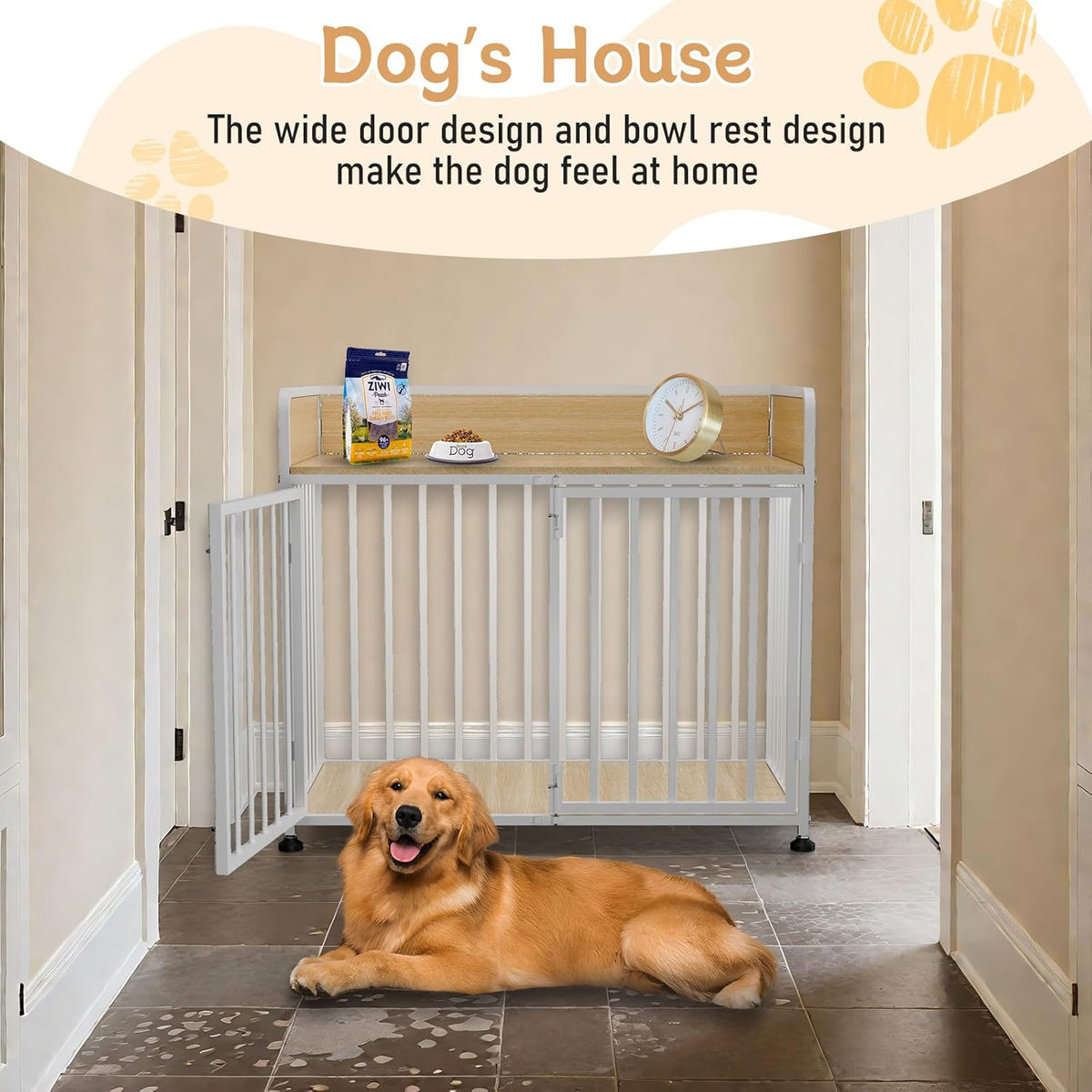 42inch Dog Crate Furniture, Medium Dog Kennel Indoor, Decorative Pet House End Table, Wooden Cage Kennel Indoor, Heavy Duty Dogs Crate Furniture for Large and Medium