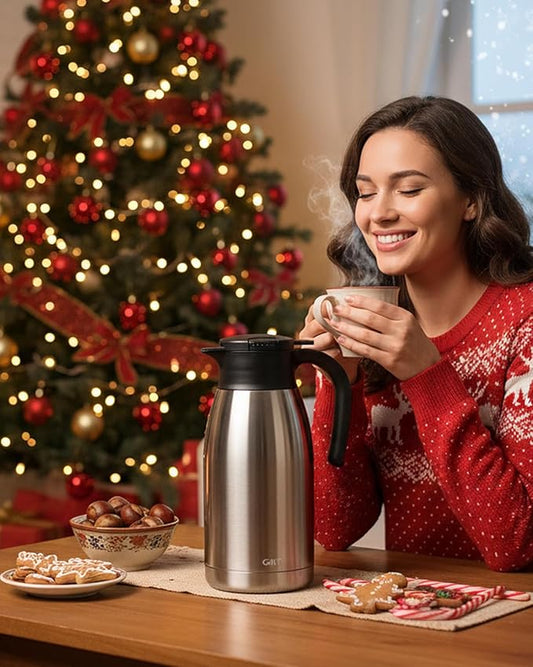 GiNT 64Oz Thermal Coffee Carafe, Insulated Stainless Steel Coffee Carafes