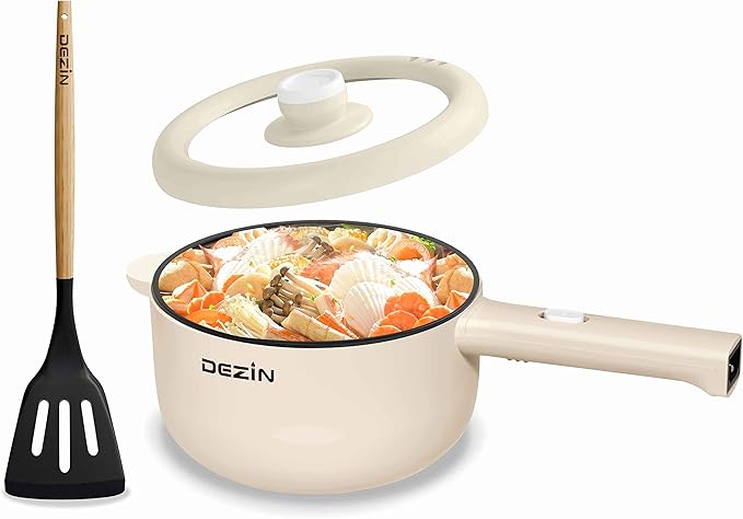Dezin Electric Cooker, 2L Non-Stick Sauté Pan, Rapid Noodles Cooker, Mini Pot