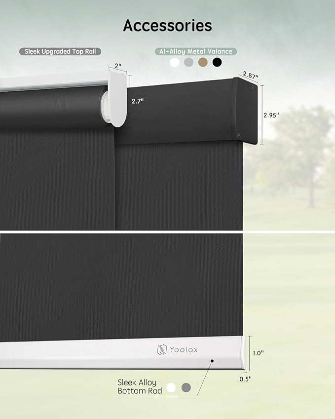 Yoolax Motorized Blinds with Remote, Automatic Window Shades Work with Alexa