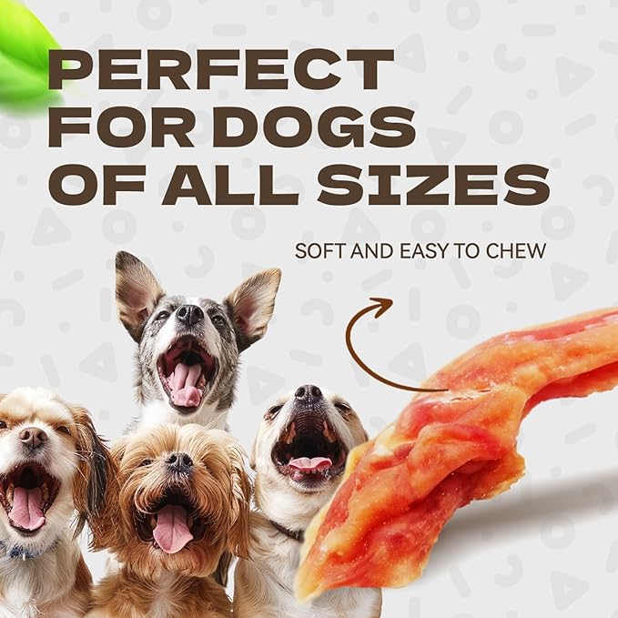 Chicken Jerky Dog Treats, Real Chicken Strips Dog Training Treats Soft Rawhide-Free Chews Healthy Snacks for Small Medium Large Breed 10.54oz