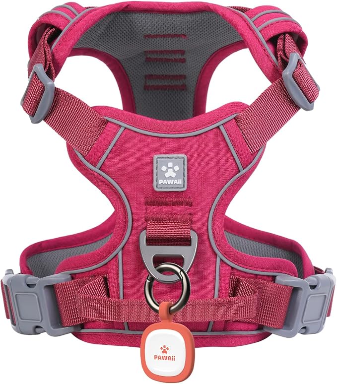 Pawaii Dog Harness for Small Dogs With Pet ID Tag - No Choke, Adjustable Soft Padded Vest With Easy Control Handle
