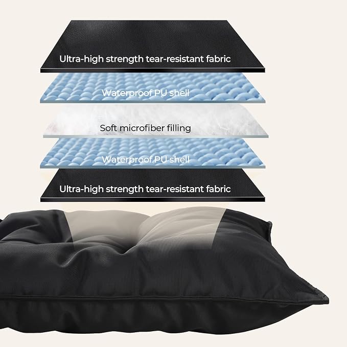 Chew Proof Indestructible Dog Bed,X-Large (28"x47") | Durable,for Aggressive Chewers,Tough,chew resistant, non chewable,Machine Washable & Waterproof,Indoor Outdoor