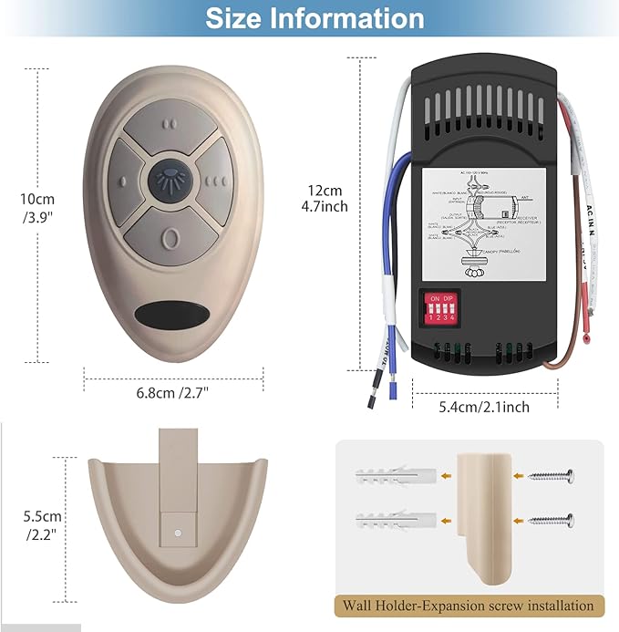 Universal Ceiling Fan Remote Control Kit Dimmable, Replacement