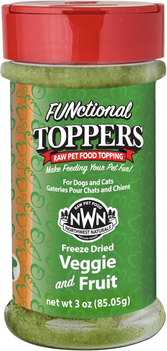 Northwest Naturals Freeze-Dried Veggie & Fruit Functional Topper - for Dogs & Cats - Healthy, Limited, Human Grade Ingredients, All Natural, Proudly Made in USA, 5 Oz (Pack of 1)