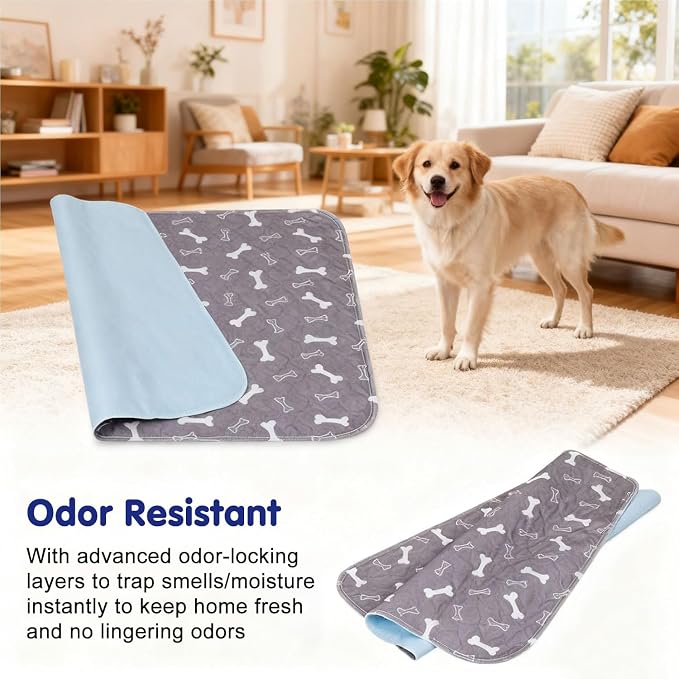 Pee Pads with Pheromones, Elite Pads for Cats, Washable Pee Pads for Dogs, Leak-Proof & Anti-Slip Pet Training Pad for Home & Travel(Gray+Gray,M:23.6*15.7in)
