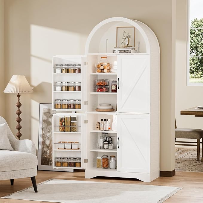 Arched Kitchen Pantry Cabinet