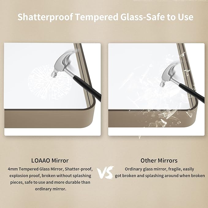 LOAAO 48”X32” Bronze Bathroom Mirrors