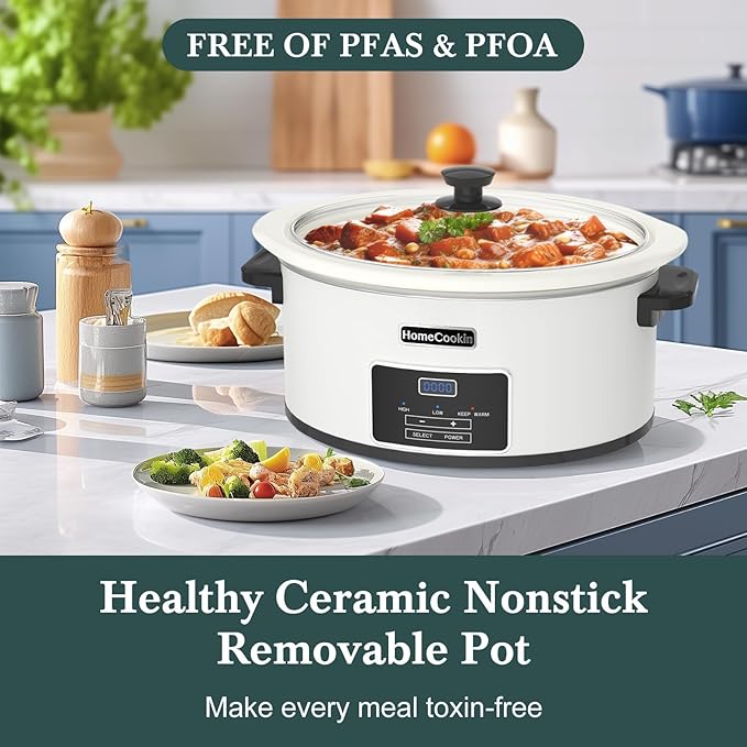 HOMECOOKIN 8-Quart Programmable Slow Cooker
