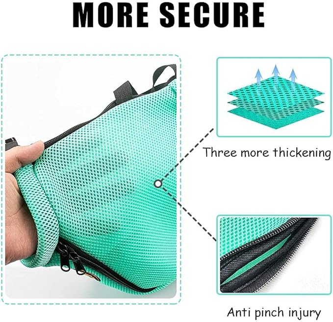 AWOOF Cat Grooming Bag Adjustable Cat Bathing Bag Anti Scratch Bite Polyester Soft Durable Mesh Cat Shower Bag for Small Medium Large Cats