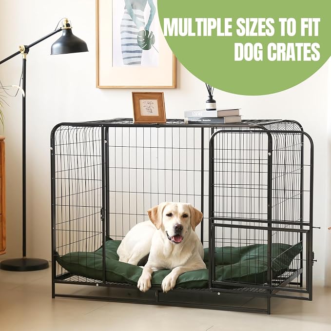 Chew Proof Indestructible Dog Bed,Medium (22"x35"),Green | Durable,for Aggressive Chewers,Tough,chew resistant, non chewable,Machine Washable & Waterproof,Indoor Outdoor